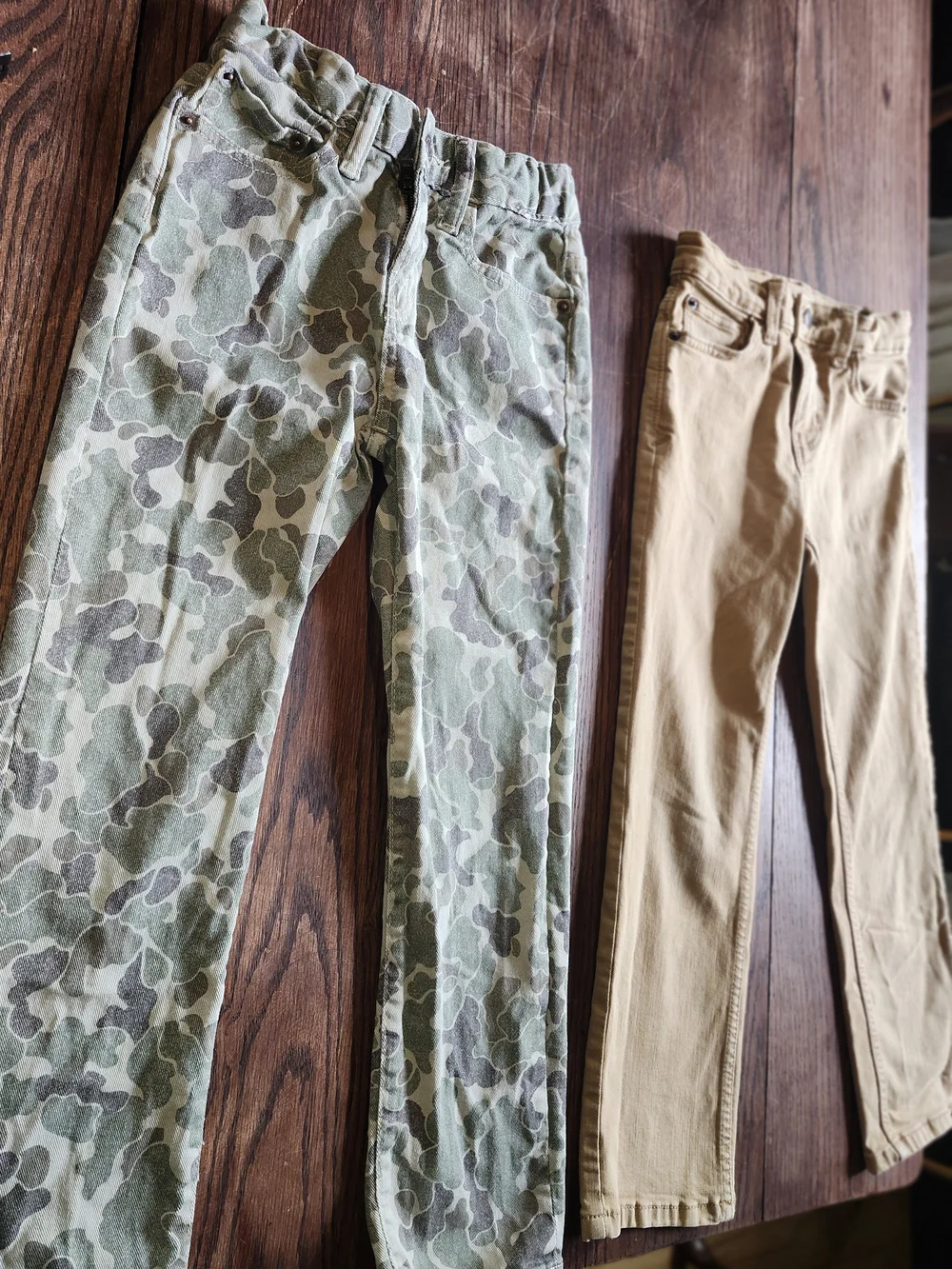 Camo Print Pants with Elastic Waist